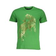 Print Logo Korte Mouw Tee Cavalli Class , Green , Heren