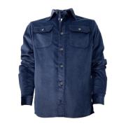 Blauw Katoenen Velvet Overshirt Paul & Shark , Blue , Heren