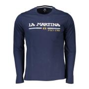 Lange Mouwen Heren T-shirt Blauw Geborduurd Logo La Martina , Blue , H...