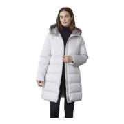 Gewatteerde Winter Witte Jas Kris Comfort Fit Junge , White , Dames