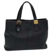 Pre-owned Leather handbags Burberry Vintage , Black , Dames