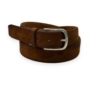 Nabucco Geborstelde Leren Riem Orciani , Brown , Heren