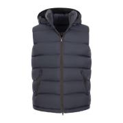 Tijdloze gewatteerde vest met capuchon Herno , Blue , Heren