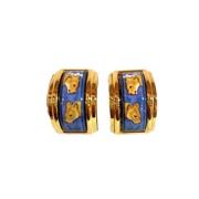 Pre-owned Metal earrings Hermès Vintage , Yellow , Dames