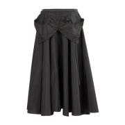 Gelaagde Zwarte Midi Rok Wijd Uitlopend Maison Margiela , Black , Dame...