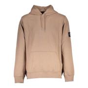 Bruine hoodie met centrale zak en logo Calvin Klein , Brown , Heren