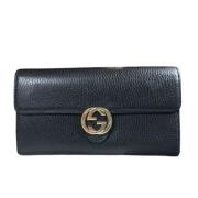 Pre-owned Leather wallets Gucci Vintage , Black , Unisex