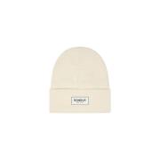 Wolmix Geborduurd Logo Beanie Hoed Dondup , Beige , Unisex