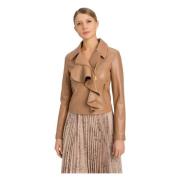 Beige Kunstleren Jas Twinset , Beige , Dames