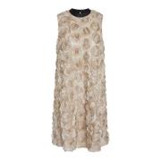 Unieke Rose Print A-lijn Jurk Bruuns Bazaar , Beige , Dames