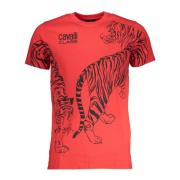 Rode Korte Mouw Heren T-Shirt Cavalli Class , Red , Heren