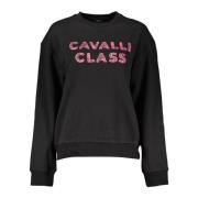 Elegant geborsteld sweatshirt met print Cavalli Class , Black , Heren