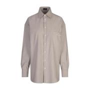 Grijs Shirt met Geometrisch Patroon en Fluweelbies Etro , Gray , Dames