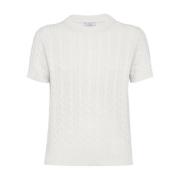 Witte Kasjmier Kabeltrui Brunello Cucinelli , White , Dames