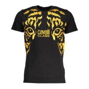 Korte Mouw Heren T-shirt Zwart Cavalli Class , Black , Heren