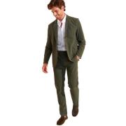 Stretch khaki broek - Serge Lescada Cala 1789 , Green , Heren