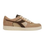 Beige Leren Sneakers met Rubberen Zool Diadora , Beige , Heren