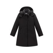 Tech Softshell Gewatteerde Trenchcoat Woolrich , Black , Dames