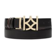 Zwart en bruin dubbelzijdig leren riem Kazar , Black , Dames