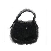 Zwarte Tule Handtas met Zilveren Hardware Molly Goddard , Black , Dame...