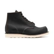 Zwarte Leren Platte Schoenen Vetersluiting Red Wing Shoes , Black , He...