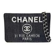 Pre-owned Canvas wallets Chanel Vintage , Black , Dames