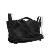 Zwarte leren handtas met ritssluiting Yohji Yamamoto , Black , Dames