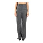 Rechte Flanellen Wollen Broek Gong Model Max Mara Studio , Gray , Dame...