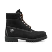 Zwarte Leren Laarzen Timberland , Black , Heren