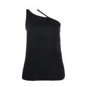 Contrasterende Asymmetrische Strap Top Givenchy , Black , Dames