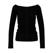 Elegant Ruched Black Top Givenchy , Black , Dames