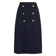 Woestijnhemel Twill Midi Rok Tommy Hilfiger , Blue , Dames