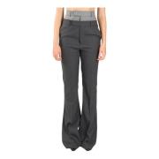 Flared Lince Wool Pants Sportmax , Gray , Dames