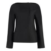 Wolmix Jurk met Zakken Jacquemus , Black , Dames