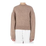 Beige Gebreide Trui Alpaca Wol Jacquemus , Beige , Dames