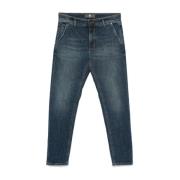 Blauwe Denim Broek met Stretch Design PT Torino , Blue , Heren