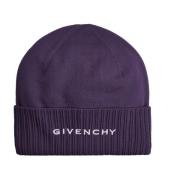 Paarse Wol Logo Hoed Aw23 Givenchy , Purple , Dames