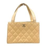 Pre-owned Leather chanel-bags Chanel Vintage , Beige , Dames