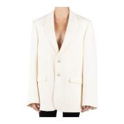 Witte Wollen Blazer Wardrobe.nyc , White , Dames