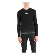 Biologisch Katoenen Crewneck Sweater Diesel , Black , Heren