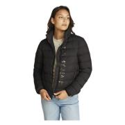 Zwarte Opstaande Kraag Donsjas Tommy Hilfiger , Black , Dames