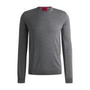 Elegante Grijze Wollen Trui Hugo Boss , Gray , Heren