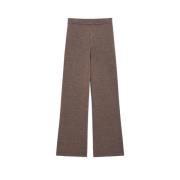 Luxe Wollen Elastische Taille Broek Max Mara , Brown , Dames