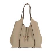 Leren T-Strap Gesp Tas Tod's , Beige , Dames