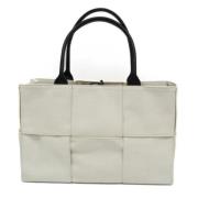 Pre-owned Canvas handbags Bottega Veneta Vintage , White , Dames