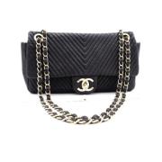 Pre-owned Leather chanel-bags Chanel Vintage , Black , Dames