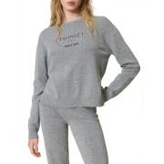 Melange Grijs Wollen Trui Twinset , Gray , Dames