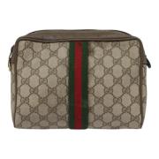 Pre-owned Leather clutches Gucci Vintage , Beige , Dames