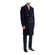 Militaire Stijl Wollen Jas Tom Ford , Blue , Heren