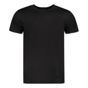 Geborduurd Logo Crew-neck T-shirt Emporio Armani , Black , Heren